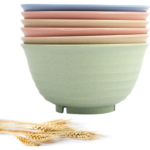  [아마존베스트]DAPIPIK 6 Pcs Unbreakable Cereal Bowl Sets. for Soup,Dessert and Salad - Easy Dishwasher Safe(6.7 inch)Cereal Bowls