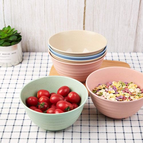  [아마존베스트]DAPIPIK 6 Pcs Unbreakable Cereal Bowl Sets. for Soup,Dessert and Salad - Easy Dishwasher Safe(6.7 inch)Cereal Bowls