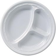 DART 10CPWF, 10.25-Inch Famous Service White Compartmented Impact Plastic Plate, Take Out Catering Food Disposable Dinner Plates (100)