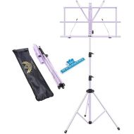 Sheet Music Stand, Music Stand, Metal Music Holder Height Adjustable 66-160cm Sheet Music Stands for Guitar and Violin Players Fashion Portable, Purple