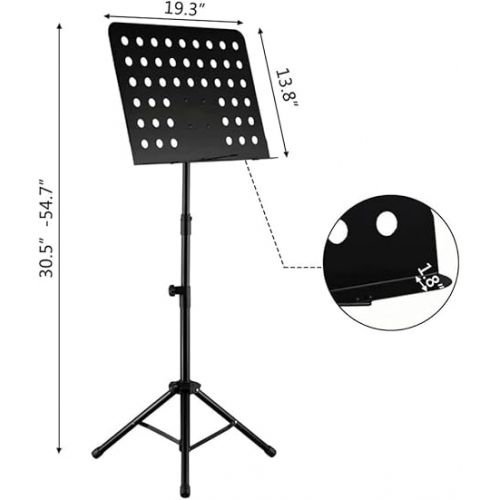  Music Stand, Sheet Music Stand, Height-Adjustable Folding Music Stands Metal Music Holder Portable Sheet Music Stands for Concert