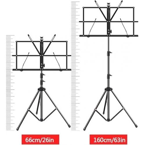  Sheet Music Stand Music Stand Portable Music Stands Metal Music Holder Height Adjustable 66-160cm Sheet Music Stands for Guitar and Violin Players (Color : Yellow)