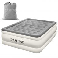 DASFOND Best Inflatable Air Mattress, Raised Blow up Airbed with Built-in Electric Pump and storage bag, Easy Setup and Super Comfortable, Height 22, Queen Size