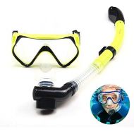 DASGF Tauchmaschen-Schnorchelzug, Full Dry Snorkel Brille, Liquid Silicone Goggles Diving Equipment, Anti-Fog, Maximum Field of View, Comfort-Band for A