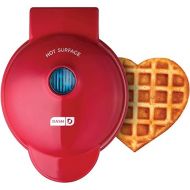 DASH Mini Waffle Maker Machine for Individuals, Paninis, Hash Browns, & Other On the Go Breakfast, Lunch, or Snacks, with Easy to Clean, Non-Stick Sides, Red Heart 4 Inch