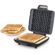 Dash Deluxe No-Drip Waffle Iron Maker Machine 1200W + Hash Browns, or Any Breakfast, Lunch, & Snacks with Easy Clean, Non-Stick + Mess Free Sides, Silver