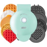 DASH Multimaker Mini System - Waffle Maker with Six 4” Removable Plates: Waffle Iron & Griddle, 4-in-1 Mini Waffle Maker for Kids and Families - PTFE Nonstick Surface, Just Add Batter (Aqua)