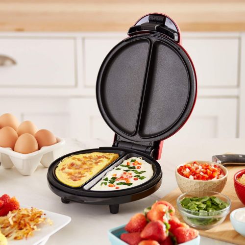  Dash DEOM8100RD 8” Express Omelette Maker: Perfect for Eggs, Frittatas, Paninis, Pizza Pockets & Other Breakfast, Lunch, and Dinner Options, Red