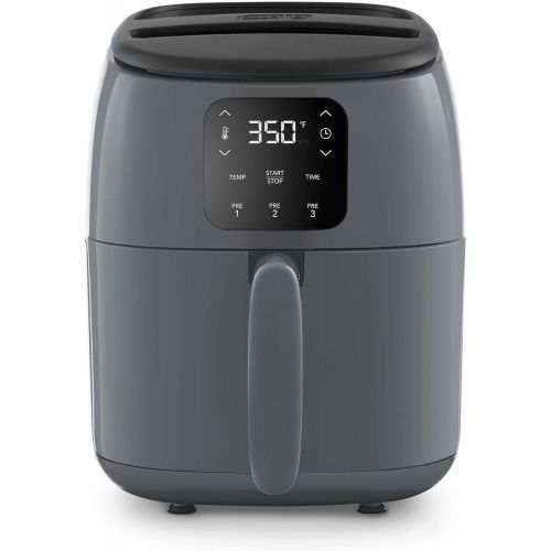  Dash Tasti-Crisp Digital Air Fryer with AirCrisp Technology, Custom Presets, Temperature Control, and Auto Shut Off Feature, 2.6 Quart - Cool Grey