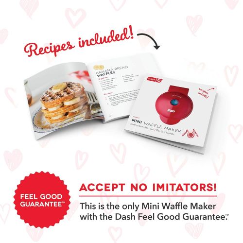  Dash DMW001HR Machine Mini Maker-Waffle, Red Heart: Kitchen & Dining