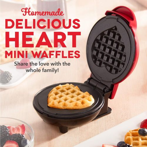  Dash DMW001HR Machine Mini Maker-Waffle, Red Heart: Kitchen & Dining