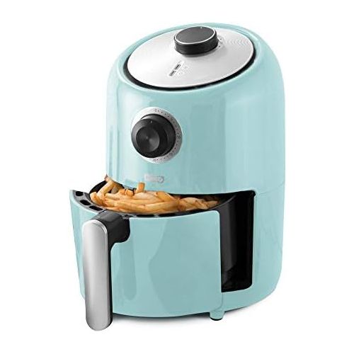  [아마존베스트]Dash DCAF150GBAQ02 Compact Air Fryer Oven Cooker with Temperature Control, Non Stick Fry Basket, Recipe Guide + Auto Shut off Feature, 1.2 qt, Aqua