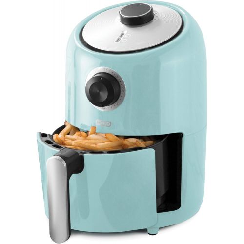  [아마존베스트]Dash DCAF150GBAQ02 Compact Air Fryer Oven Cooker with Temperature Control, Non Stick Fry Basket, Recipe Guide + Auto Shut off Feature, 1.2 qt, Aqua