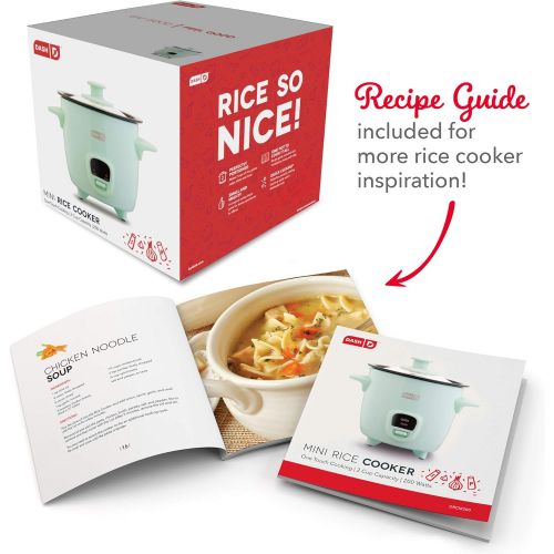  [아마존베스트]Dash DRCM200GBAQ04 Mini Rice Cooker Steamer with Removable Nonstick Pot, Keep Warm Function & Recipe Guide, Aqua