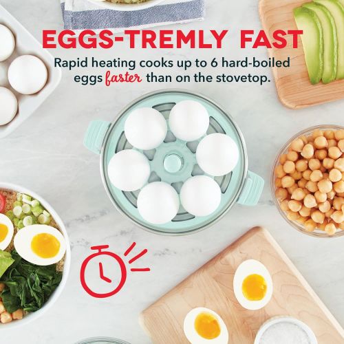  [아마존베스트]Dash Rapid Egg Cooker: 6 Egg Capacity Electric Egg Cooker for Hard Boiled Eggs, Poached Eggs, Scrambled Eggs, or Omelets with Auto Shut Off Feature - Aqua