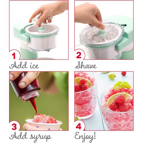  [아마존베스트]Dash DSIM100GBAQ02 Shaved Ice Maker + Slushie Machine with Stainless Steel Blades for Snow Cone, Margarita + Frozen Cocktails, Organic, Sugar Free, Flavored Healthy Snacks for Kids