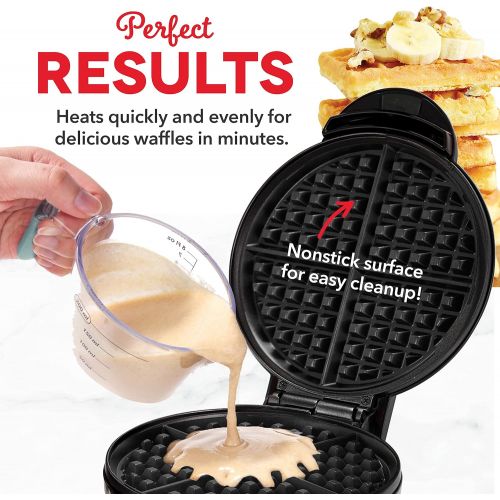  [아마존베스트]Dash DEWM8100BK Express 8” Waffle Maker Machine for Individual Servings, Paninis, Hash browns + other on the go Breakfast, Lunch, or Snacks, 8 Inch, Black