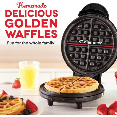  [아마존베스트]Dash DEWM8100BK Express 8” Waffle Maker Machine for Individual Servings, Paninis, Hash browns + other on the go Breakfast, Lunch, or Snacks, 8 Inch, Black