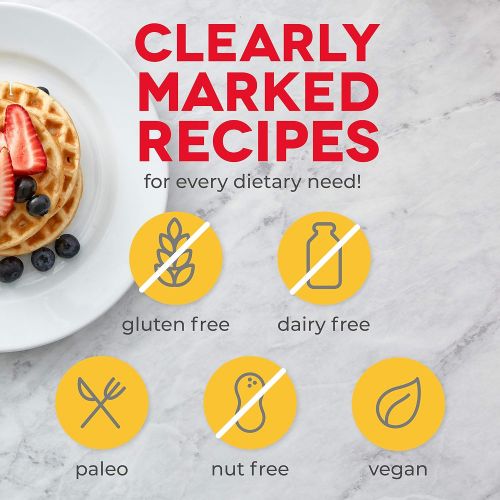  [아마존베스트]DASH DCB001MW Wonderful Mini Waffles Recipe Book with Gluten, Vegan, Paleo, Dairy + Nut Free Options, Over 80+ Easy to Follow Guides, Cookbook