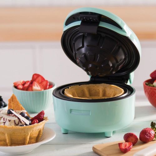  [아마존베스트]Dash DWBM100GBAQ02 Maker Machine for Individual Belgian Waffles, Taco Bowls, Chicken & Waffles & Other Sweet or Savory Treats, 750W, Aqua