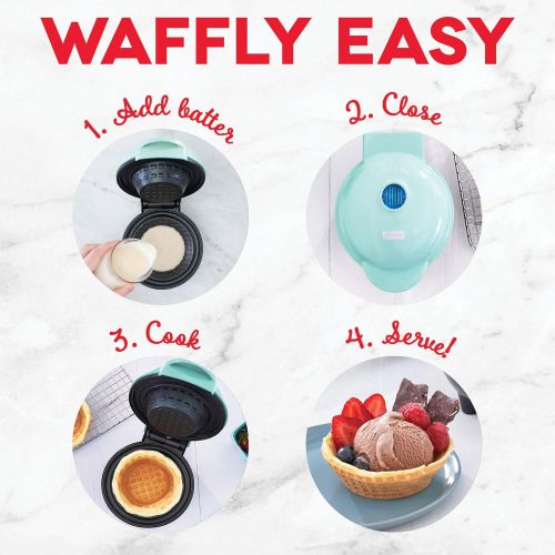  [아마존베스트]Dash DMWBM100GBAQ04 Mini Waffle Bowl, Aqua