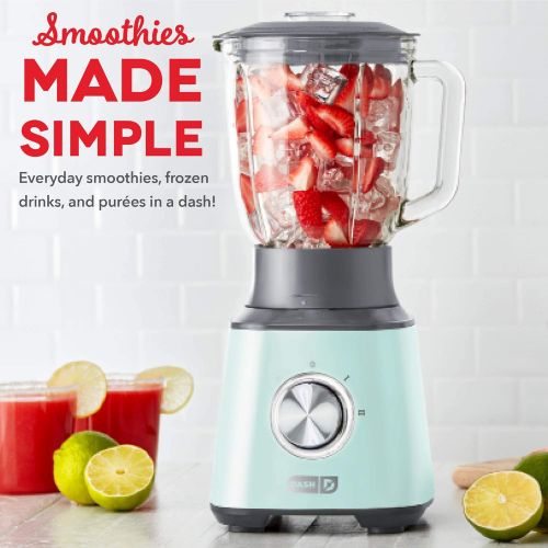  Dash Quest Countertop Blender 1.5L with Stainless Steel Blades for Coffee Drinks, Deserts, Frozen Cocktails, Purees, Shakes, Soups, Smoothies & More - Aqua