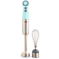 Dash Chef Series Immersion Hand Blender, 5 Speed Stick Blender with Stainless Steel Blades, Whisk Attachment and Recipe Guide ? Aqua