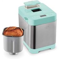 Dash Everyday Stainless Steel Bread Maker, Up to 1.5lb Loaf, Programmable, 12 Settings + Gluten Free & Automatic Filling Dispenser - Aqua