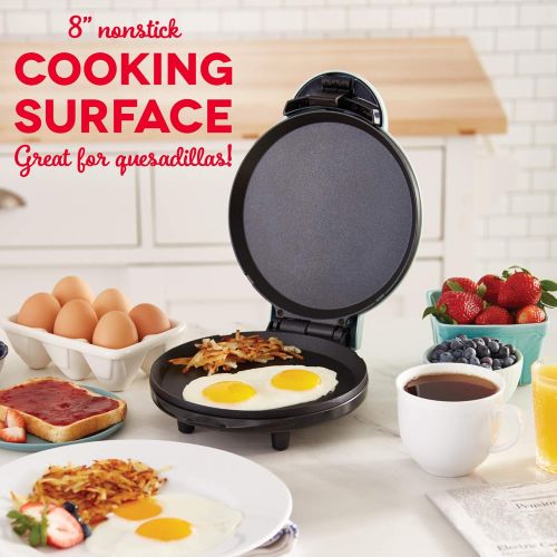  DASH 8” Express Electric Round Griddle for for Pancakes, Cookies, Burgers, Quesadillas, Eggs & other on the go Breakfast, Lunch & Snacks - Aqua