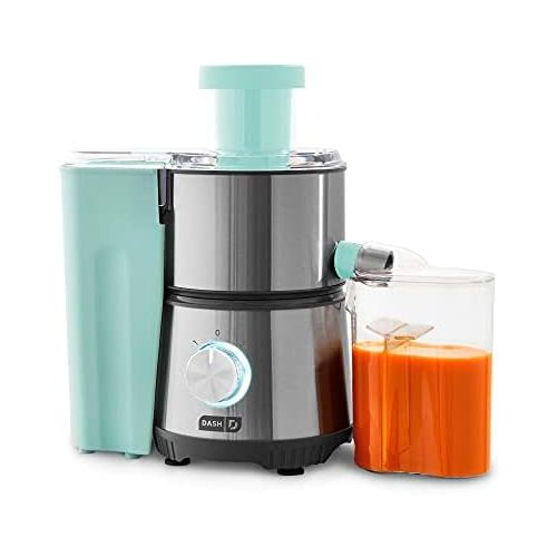  Dash Compact Centrifugal Juicer, Press Juicing Machine, 2-Speed, 2 Wide Feed Chute for Whole Fruit Vegetable, Anti-drip, Stainless Steel Sieve - Aqua