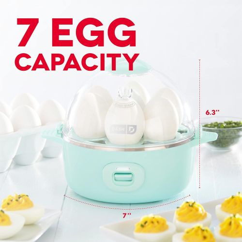  Dash Express Electric Egg Cooker, 7 Egg Capacity for Hard Boiled, Poached, Scrambled, or Omelets with Cord Storage, Auto Shut Off Feature, 360-Watt, Aqua