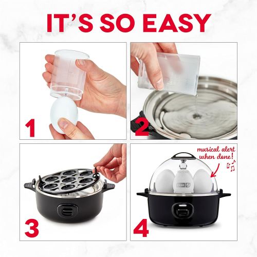  Dash Express Electric Egg Cooker, 7 Egg Capacity for Hard Boiled, Poached, Scrambled, or Omelets with Cord Storage, Auto Shut Off Feature, 360-Watt, Aqua