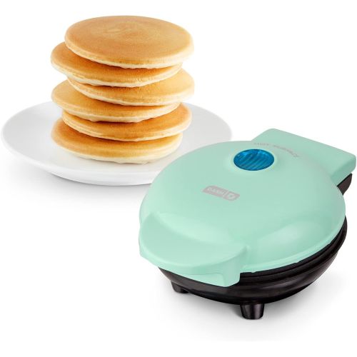  [아마존베스트]Dash DMS001AQ Mini Maker Electric Round Griddle for Individual Pancakes, Cookies, Eggs & other on the go Breakfast, Lunch & Snacks, with Indicator Light + Included Recipe Book, Aqu