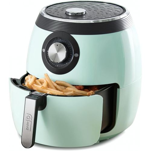  [아마존베스트]Dash DFAF455GBAQ01 Deluxe Electric Air Fryer + Oven Cooker with Temperature Control, Non-stick Fry Basket, Recipe Guide + Auto Shut Off Feature, 1700-Watt, 6 Quart, 6 qt, Aqua