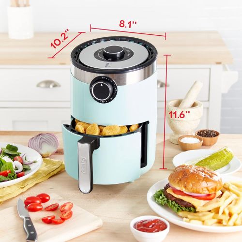  [아마존베스트]Dash DCAF250GBAQ02 AirCrisp Pro Electric Air Fryer + Oven Cooker with Temperature Control, Non Stick Fry Basket, Recipe Guide + Auto Shut Off Feature, 2qt, Aqua