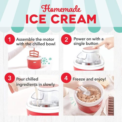  [아마존베스트]Dash DIC700AQ 2-in-1 Ice Cream, Frozen Yogurt, Sorbet + Popsicle Maker with Easy Ingredient Spout, Double-Walled Insulated Freezer Bowl & Free Recipes, 1 quart, Aqua