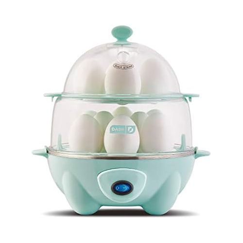  [아마존베스트]Dash Deluxe Rapid Egg Cooker: Electric, 12 Capacity for Hard Boiled, Poached, Scrambled, Omelets, Steamed Vegetables, Seafood, Dumplings & More, with Auto Shut Off Feature, Aqua