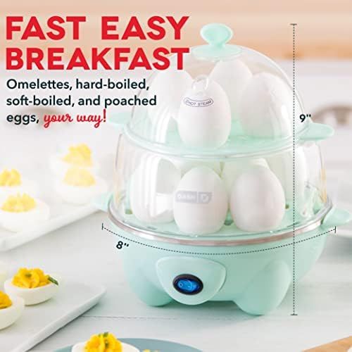  [아마존베스트]Dash Deluxe Rapid Egg Cooker: Electric, 12 Capacity for Hard Boiled, Poached, Scrambled, Omelets, Steamed Vegetables, Seafood, Dumplings & More, with Auto Shut Off Feature, Aqua