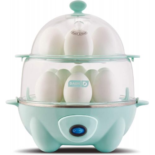  [아마존베스트]Dash Deluxe Rapid Egg Cooker: Electric, 12 Capacity for Hard Boiled, Poached, Scrambled, Omelets, Steamed Vegetables, Seafood, Dumplings & More, with Auto Shut Off Feature, Aqua