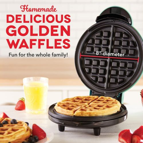  [아마존베스트]Dash DEWM8100AQ Express 8” Waffle Maker Machine for Individual Servings, Paninis, Hash browns + other on the go Breakfast, Lunch, or Snacks, 8 Inch, Aqua