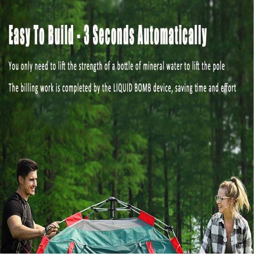  DASHAN 3-5 Person Family Tent Automatic Pop Up Tents for Outdoor Sports Camping Hiking Travel,B