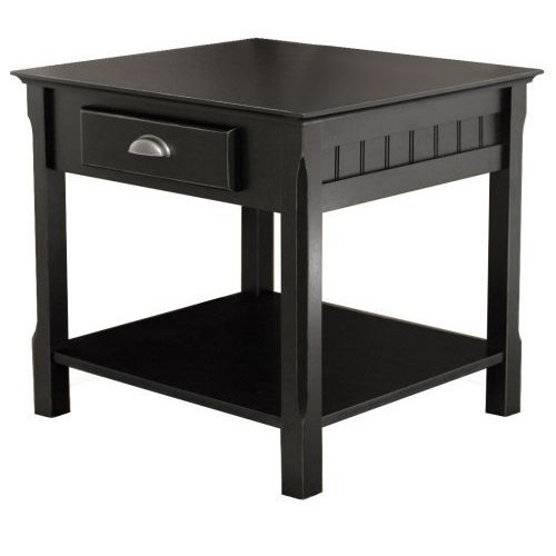  DASII Indoor Study Computer Desk Bedroom Modern Style Table Black shelf end table