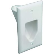 [아마존베스트]DATA COMM Electronics 45-0001-WH 1-Gang Recessed Low Voltage Cable Plate - White