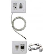 DATA COMM Electronics 50-3323-WH-KIT Hide Wall-Mounted TV Cords With Cable Organizer Power Kit - DIY Low Voltage Cable Concealer - Hide TV Wire With In-Wall Cable Management Kit