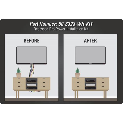  DATA COMM Electronics 50-3323-WH-KIT Hide Wall-Mounted TV Cords With Cable Organizer Power Kit - DIY Low Voltage Cable Concealer - Hide TV Wire With In-Wall Cable Management Kit