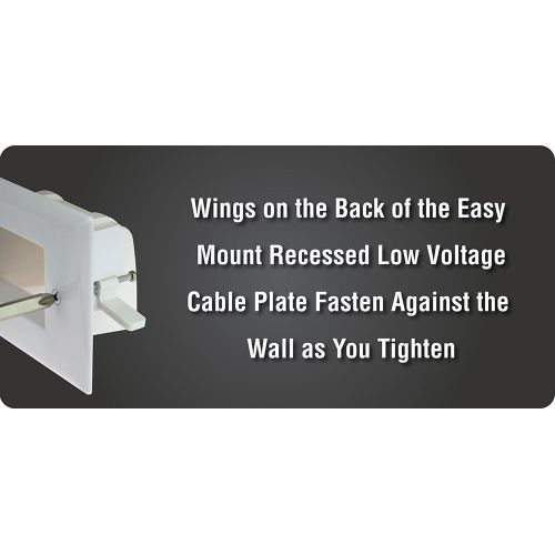  DATA COMM Electronics 45-0008-WH Easy Mount Recessed Low Voltage Cable Plate - White