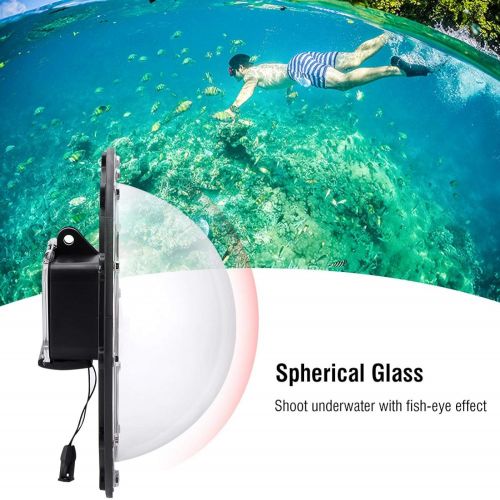  DAUERHAFT Dome Port, Professional Dome Port Waterproof Case Housing for GoPro Hero 5/6/7 Camera Durable for Diving Rock Cimbing Surfing and Aerial Photography