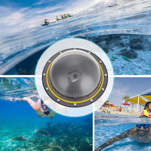  DAUERHAFT Dome Port, Professional Dome Port Waterproof Case Housing for GoPro Hero 5/6/7 Camera Durable for Diving Rock Cimbing Surfing and Aerial Photography