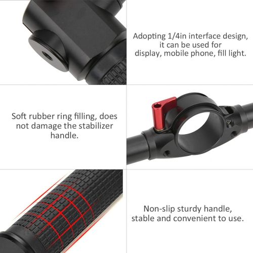 DAUERHAFT Three?axis Stabilizer,CNC Aluminum Alloy Material,xtension Accessory Double Handed Hold Handle Grip,Soft Rubber Ring Filling,1/4in Interface Design,Non?slip Handle,for Zhiyun Crane