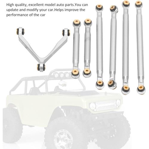  DAUERHAFT 1/24 Rc Car Suspension Link, 1/24 Tie Rod Kit Practical High Accuracy for Modifying Your Car for 1/24 Rc Cars(Silver)